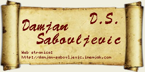 Damjan Sabovljević vizit kartica